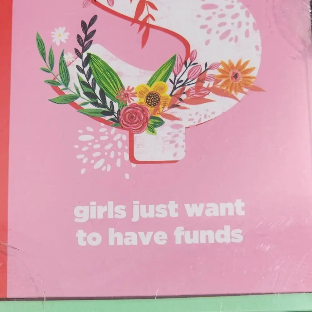 GIRLS JUST WANT TO HAVE FUNDS 4 pc Budget Planner Set Pen & Gear  NIB Opened